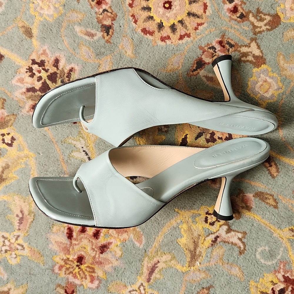 Wandler Square Toe Julio Slip On Thong Mule Heel - image 4